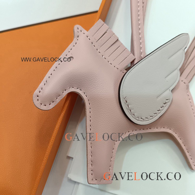 Copy Hermes Rodeo Pegasus Lambskin Leather Sakura Pink -Pink